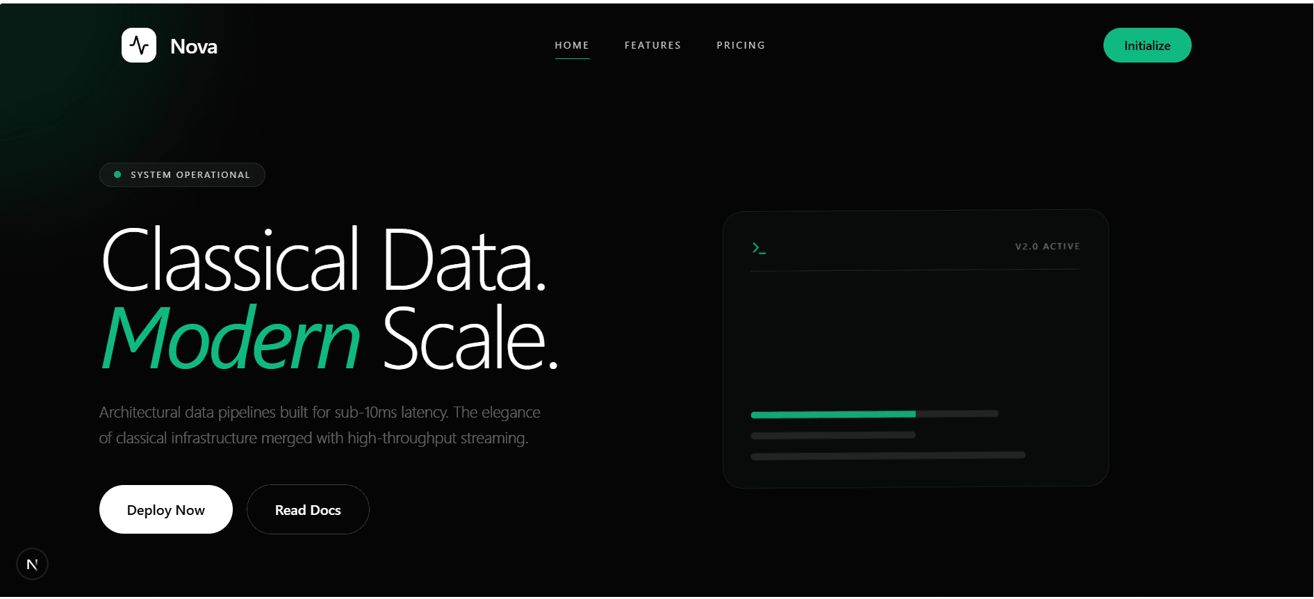 NOVA METRICS Interface